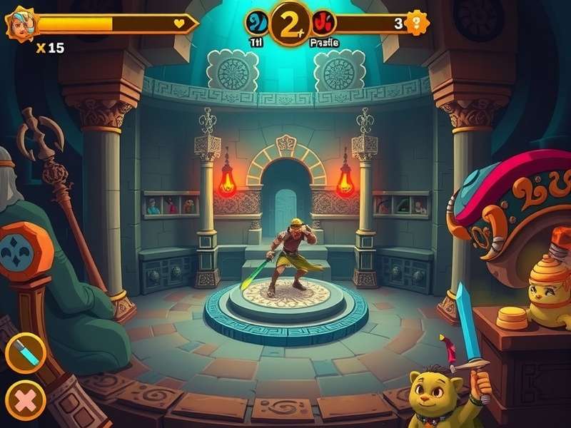 Enchanted Odyssey Temple boss battle scene